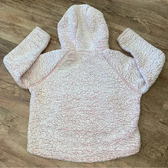 PINK Victoria’s Secret Light Barbie Pink Fuzzy Hoodie Size S - Picture 4 of 11
